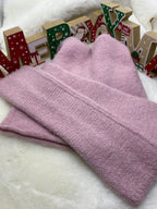 ENSEMBLE MITAINES ET TOUR DE COU  ROSE PALE  TU (baby alpaga)