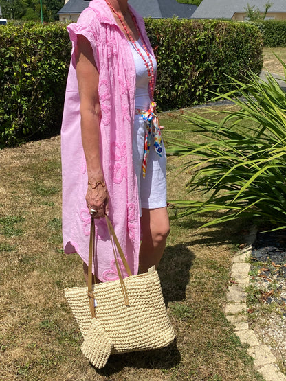ROBE VOILE DE COTON ROSE   36/44