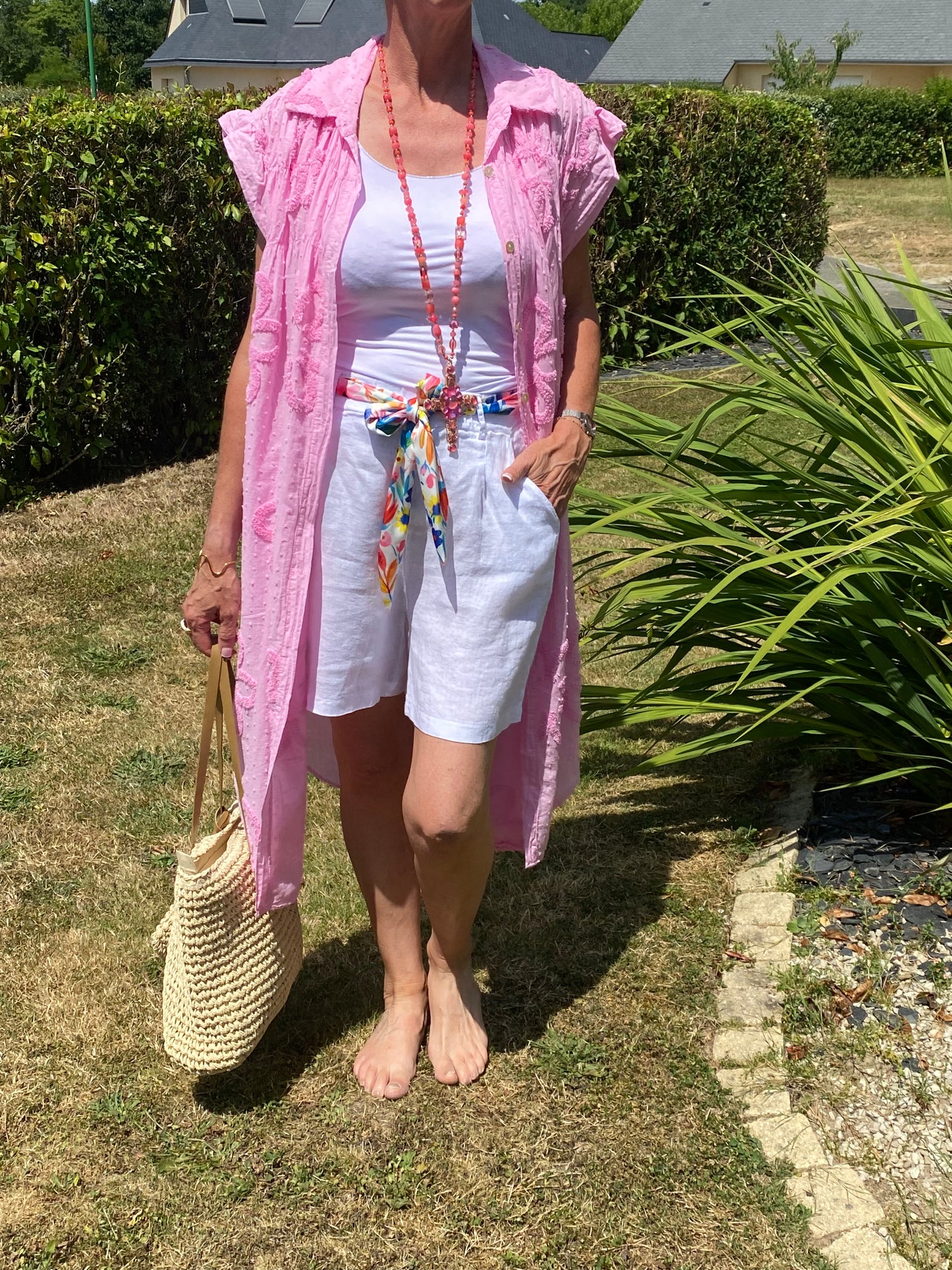 ROBE VOILE DE COTON ROSE   36/44