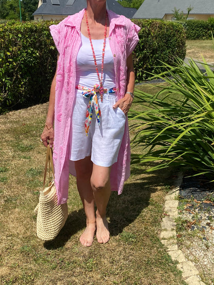 ROBE VOILE DE COTON ROSE   36/44
