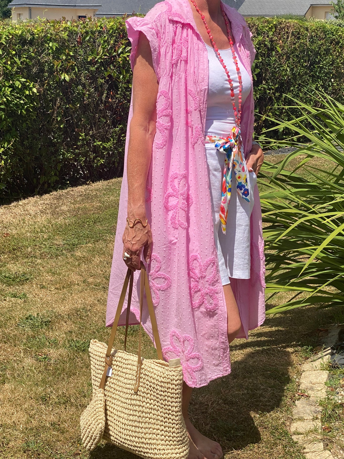ROBE VOILE DE COTON ROSE   36/44