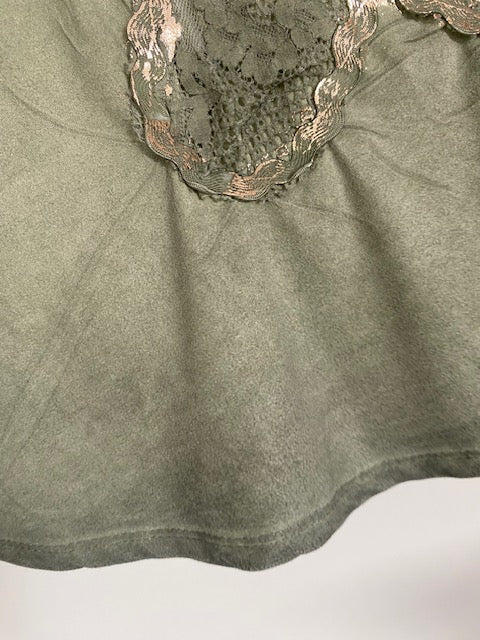 TEE-SHIRT FLEUR  KAKI  36 AU 42