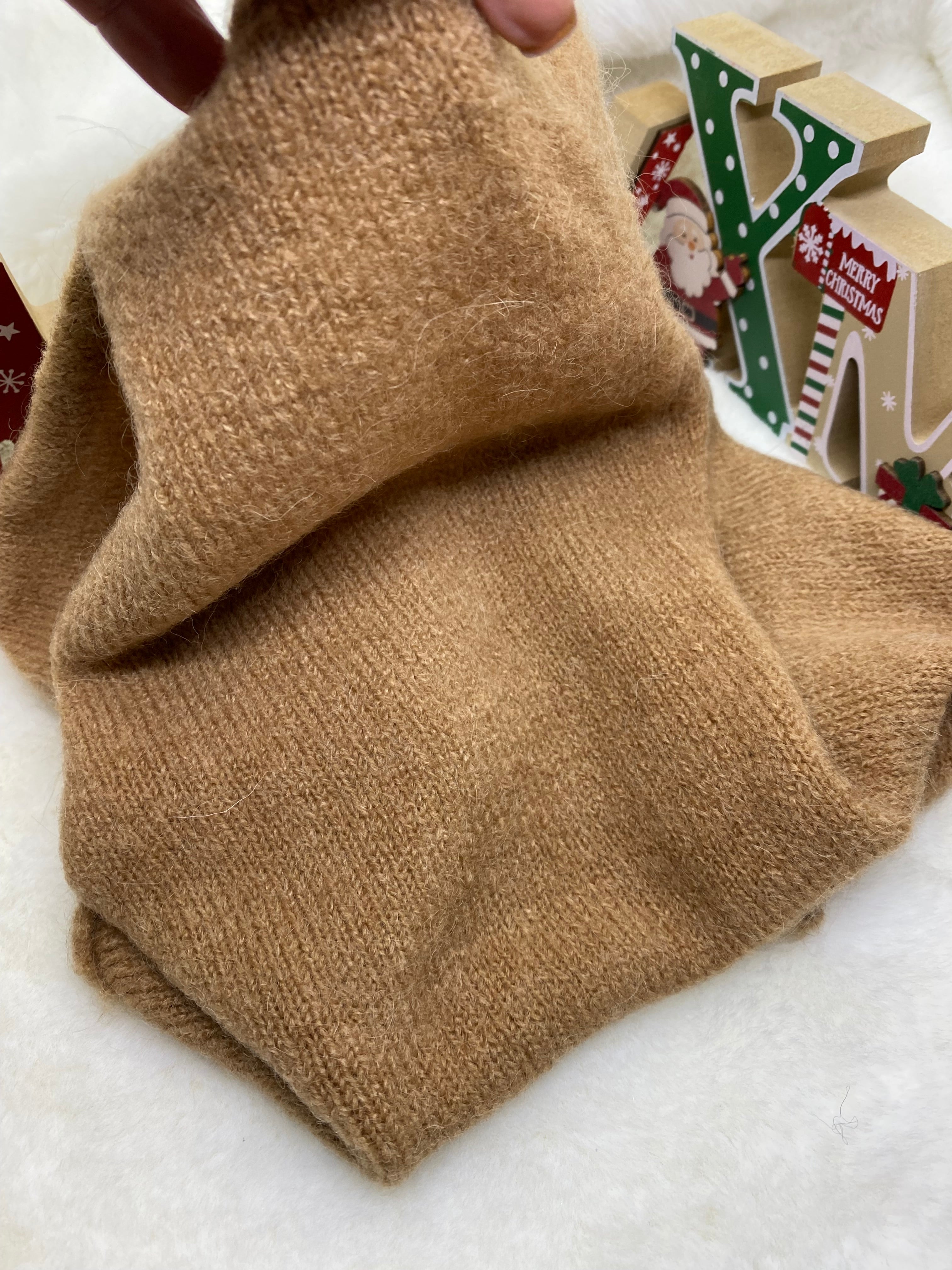 ENSEMBLE MITAINES ET TOUR DE COU  CAMEL   TU (baby alpaga)