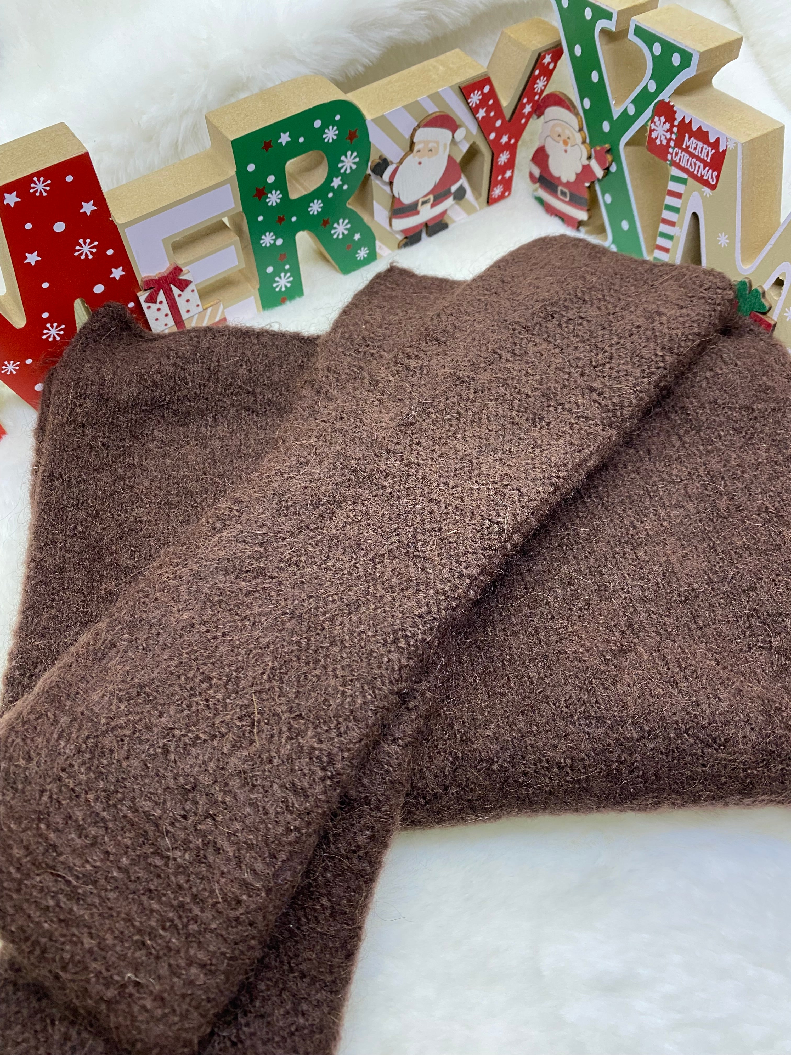 ENSEMBLE MITAINES ET TOUR DE COU CHOCO TU (baby alpaga)