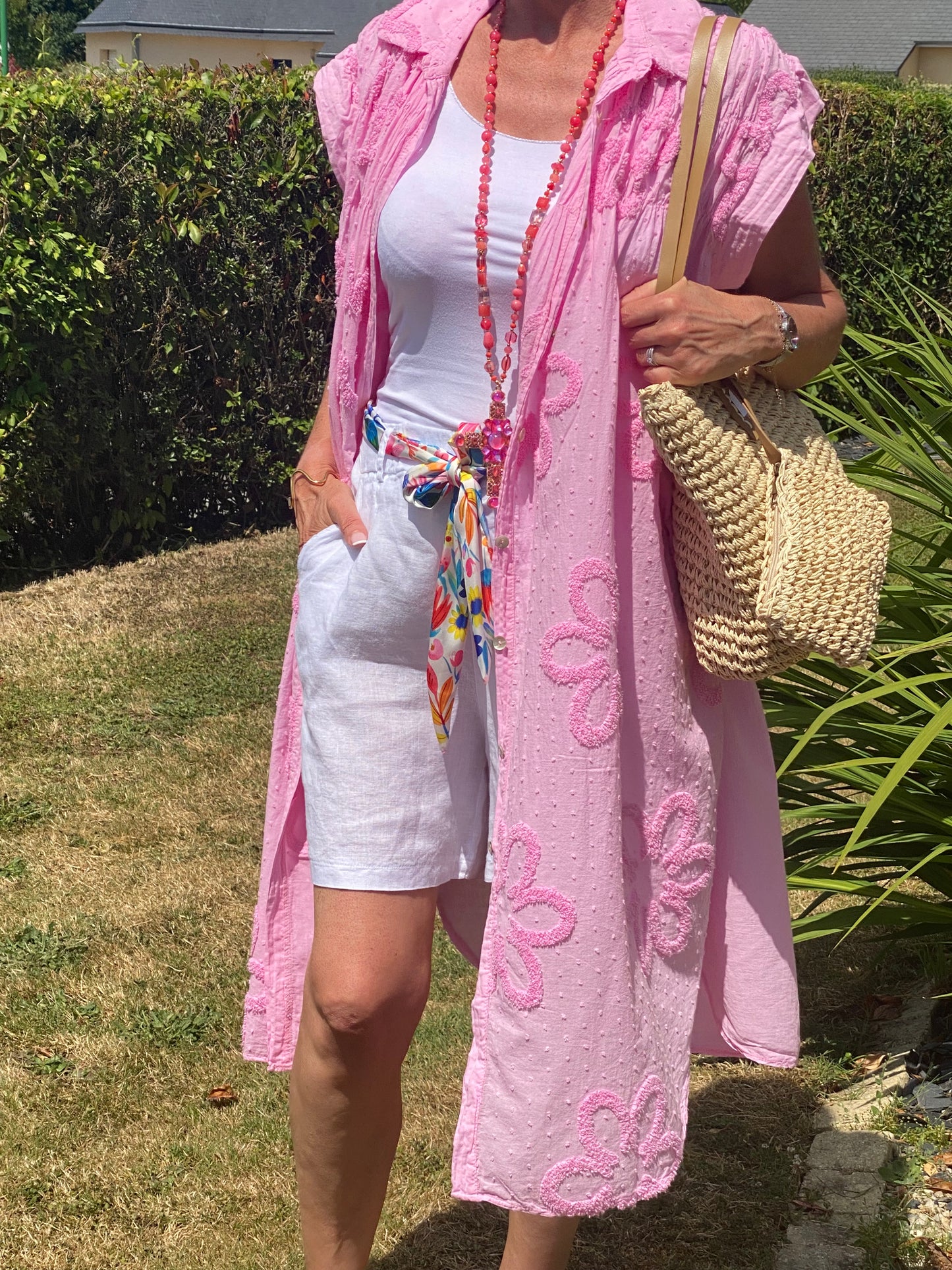 ROBE VOILE DE COTON ROSE   36/44