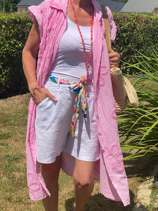 ROBE VOILE DE COTON ROSE   36/44