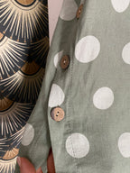 ENSEMBLE TOP PLUS PANTALON POIS KAKI  TU 36/44
