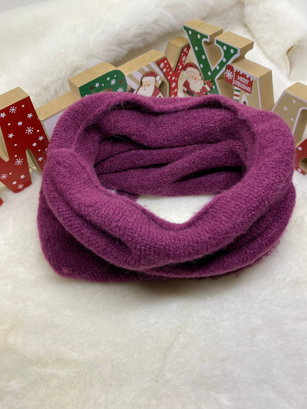 ENSEMBLE MITAINES ET TOUR DE COU BORDEAUX TU (baby alpaga)