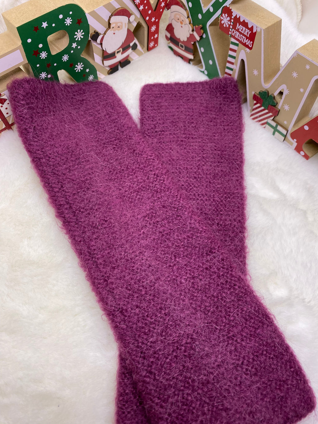 ENSEMBLE MITAINES ET TOUR DE COU BORDEAUX TU (baby alpaga)