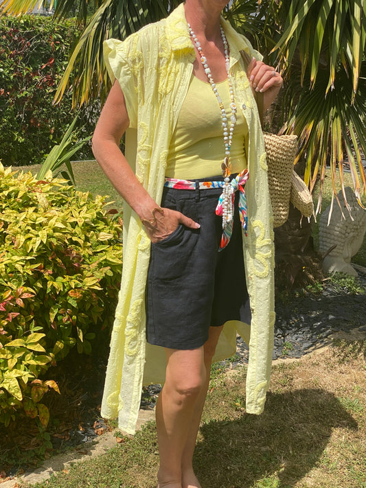 ROBE VOILE DE COTON JAUNE   36/44