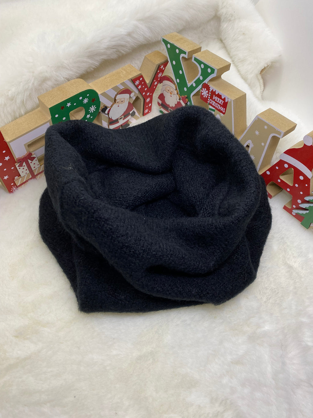 ENSEMBLE MITAINES ET TOUR DE COU NOIR TU (baby alpaga)