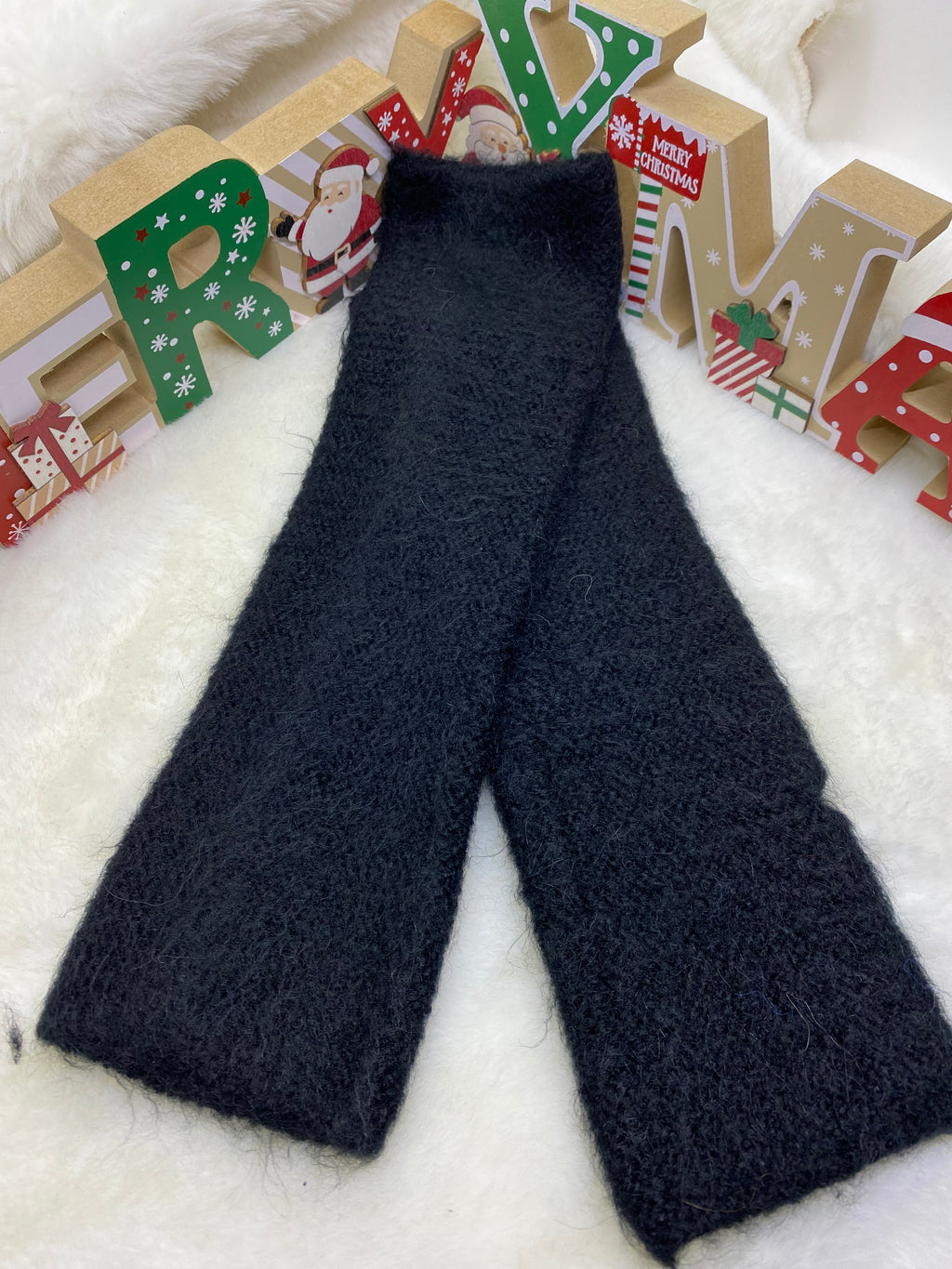 ENSEMBLE MITAINES ET TOUR DE COU NOIR TU (baby alpaga)