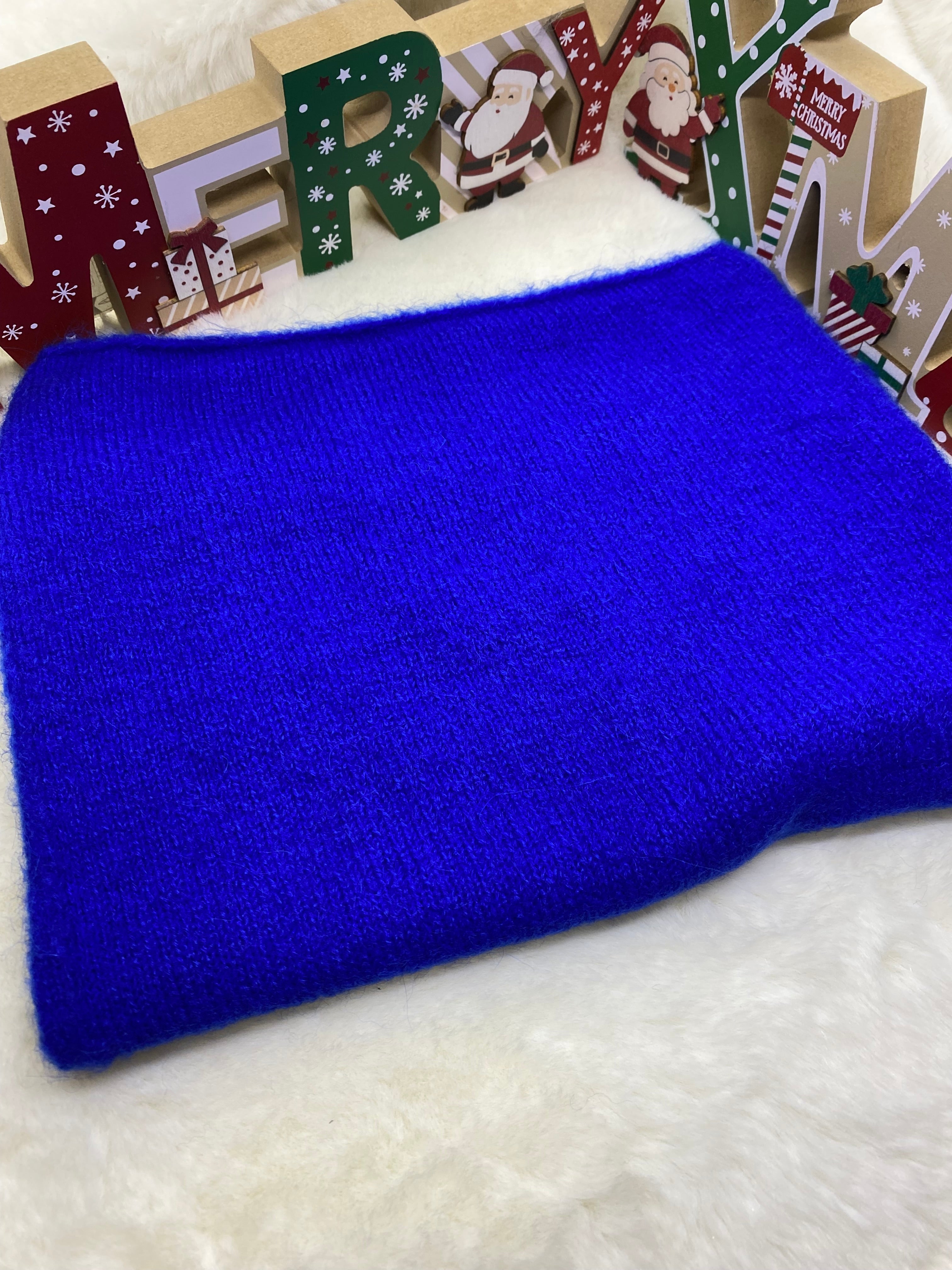 ENSEMBLE MITAINES ET TOUR DE COU BLEU ROI  TU (baby alpaga)