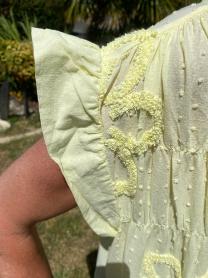 ROBE VOILE DE COTON JAUNE   36/44