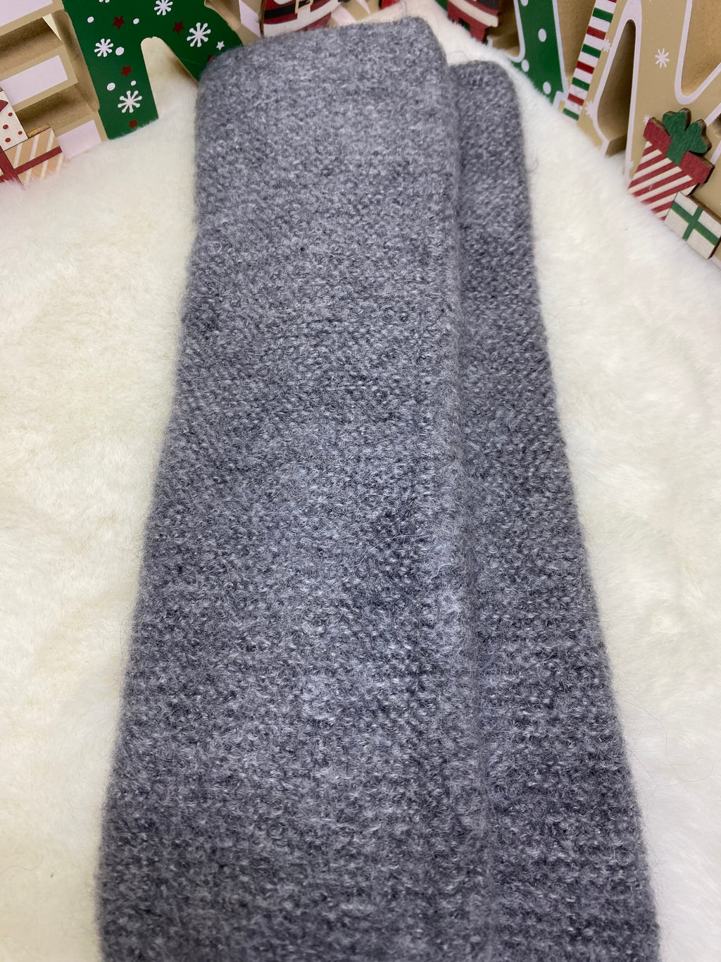 ENSEMBLE MITAINES ET TOUR DE COU GRIS TU (baby alpaga)