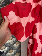 ROBE COURTE   FLEURS ROUGE   TU 38/48