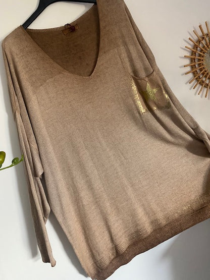PULL ETOILE  COLLECTION BELLEE TAILLE 44 AU 48  en  quatre coloris