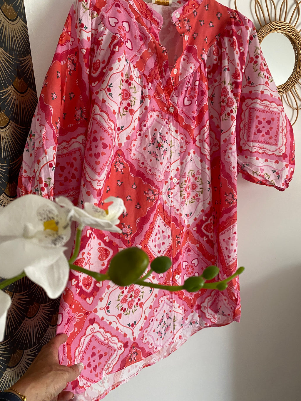 ROBE APRIL VINTAGE COEURS ROSE  TU 36/44