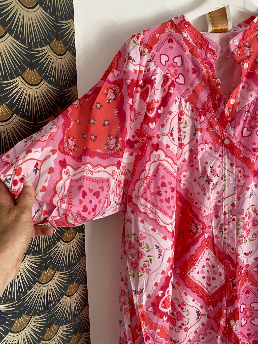 ROBE APRIL VINTAGE COEURS ROSE  TU 36/44