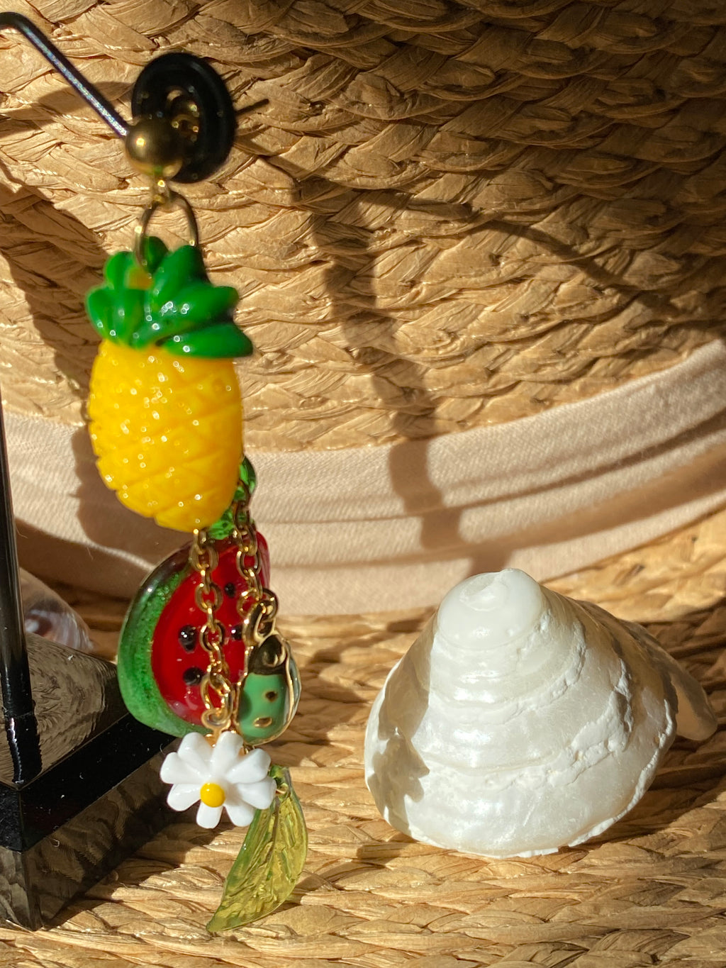 BOUCLES D'OREILLES PENDANTES ANANAS