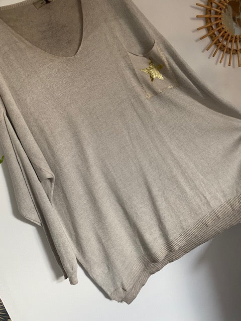 PULL ETOILE  COLLECTION BELLE TAILLE 44 AU 50  en  quatre coloris