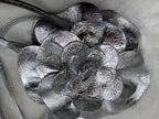 CEINTURE CUIR FLEUR  ARGENT