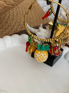 BOUCLES D'OREILLES CREOLES ANANAS