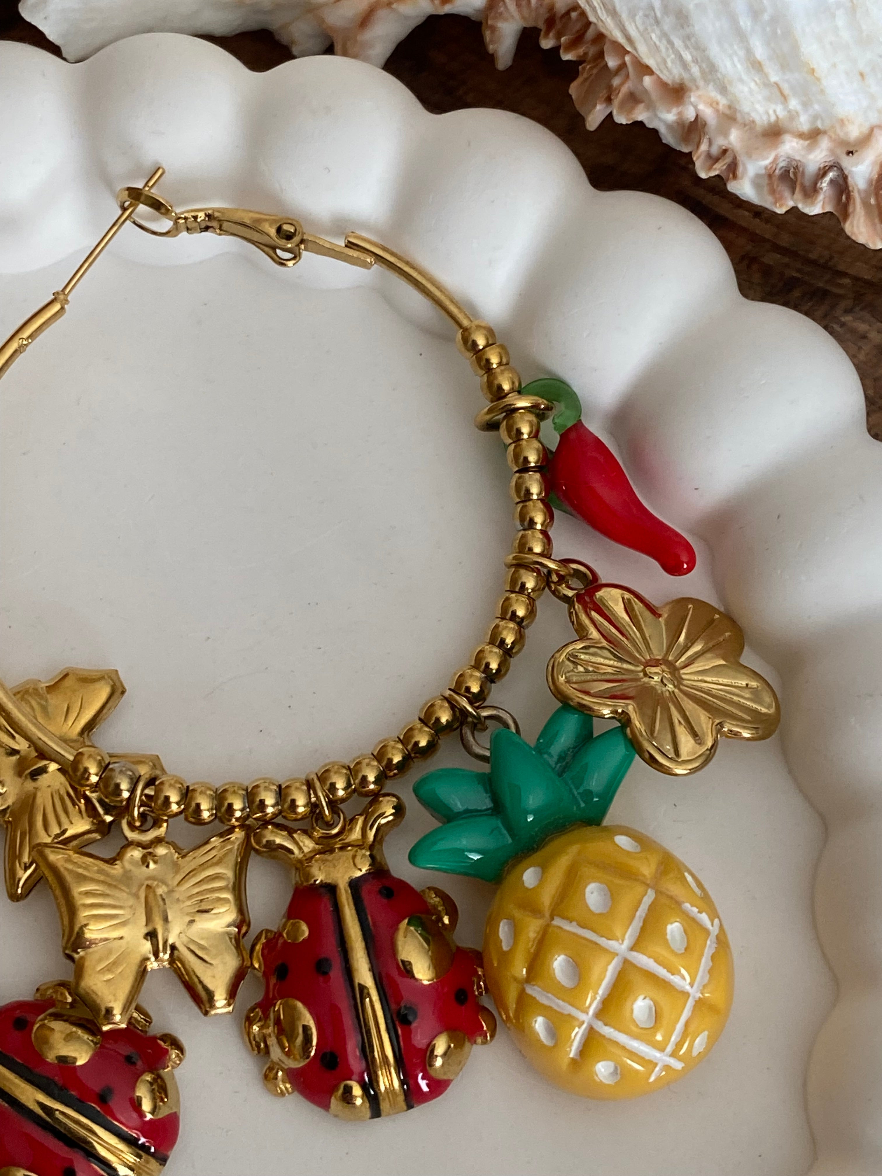 BOUCLES D'OREILLES CREOLES ANANAS