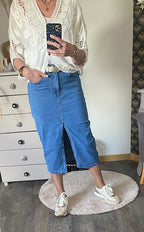 JUPE LONGUE EN JEAN  34/36/38/40/42