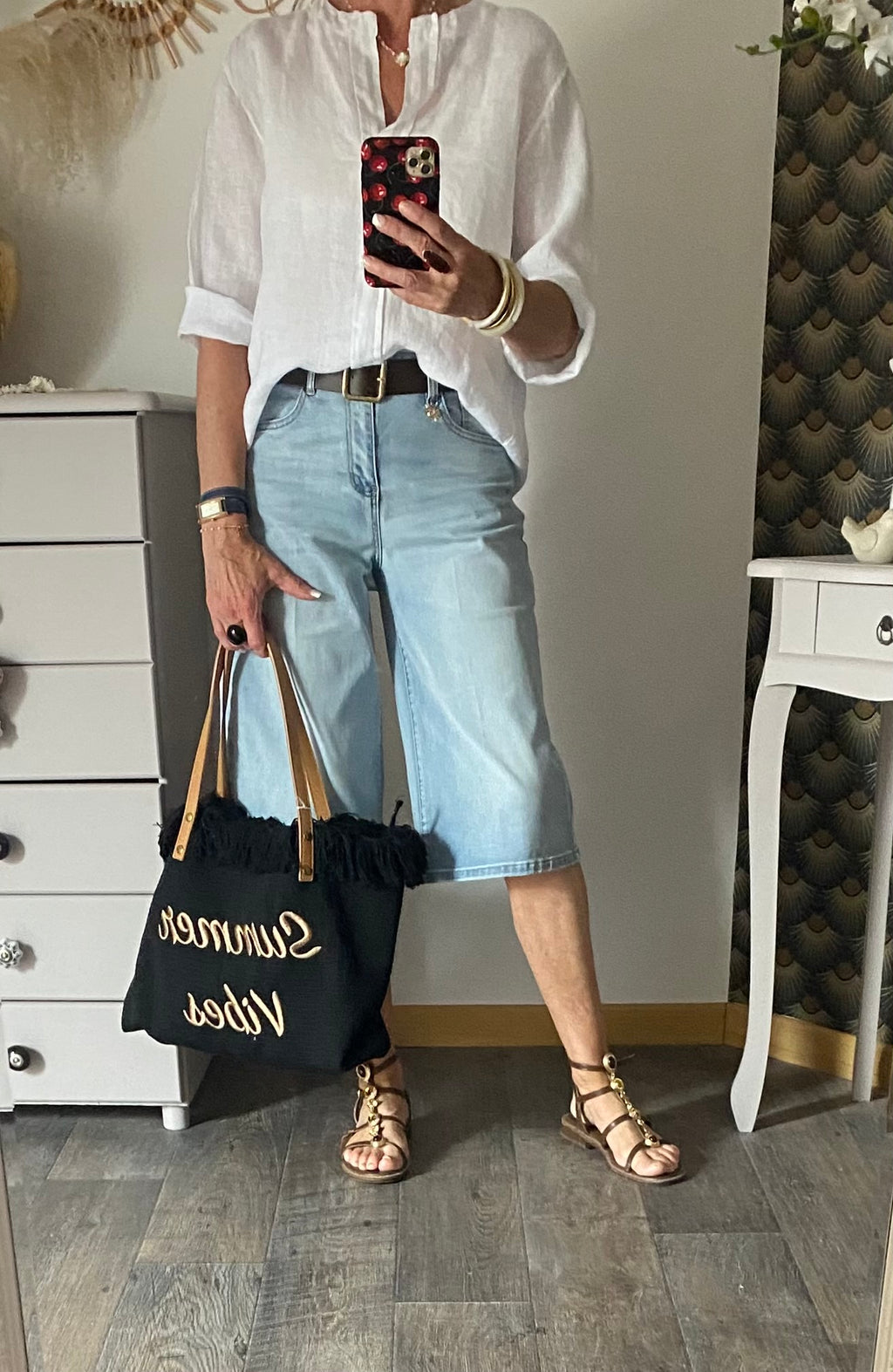 BLOUSE ETOILE BLANCHE  TU 36/44 LIN