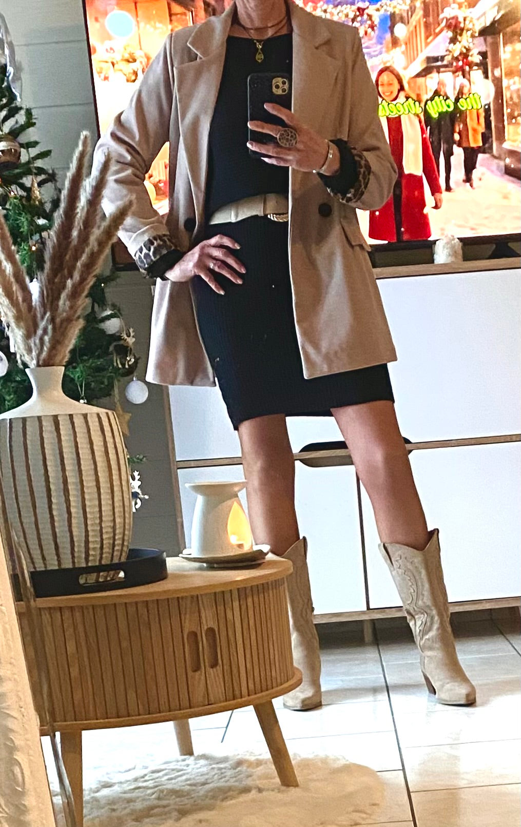 VESTE BLAZER CHAUDE BEIGE  LEOPARD TU 36/44