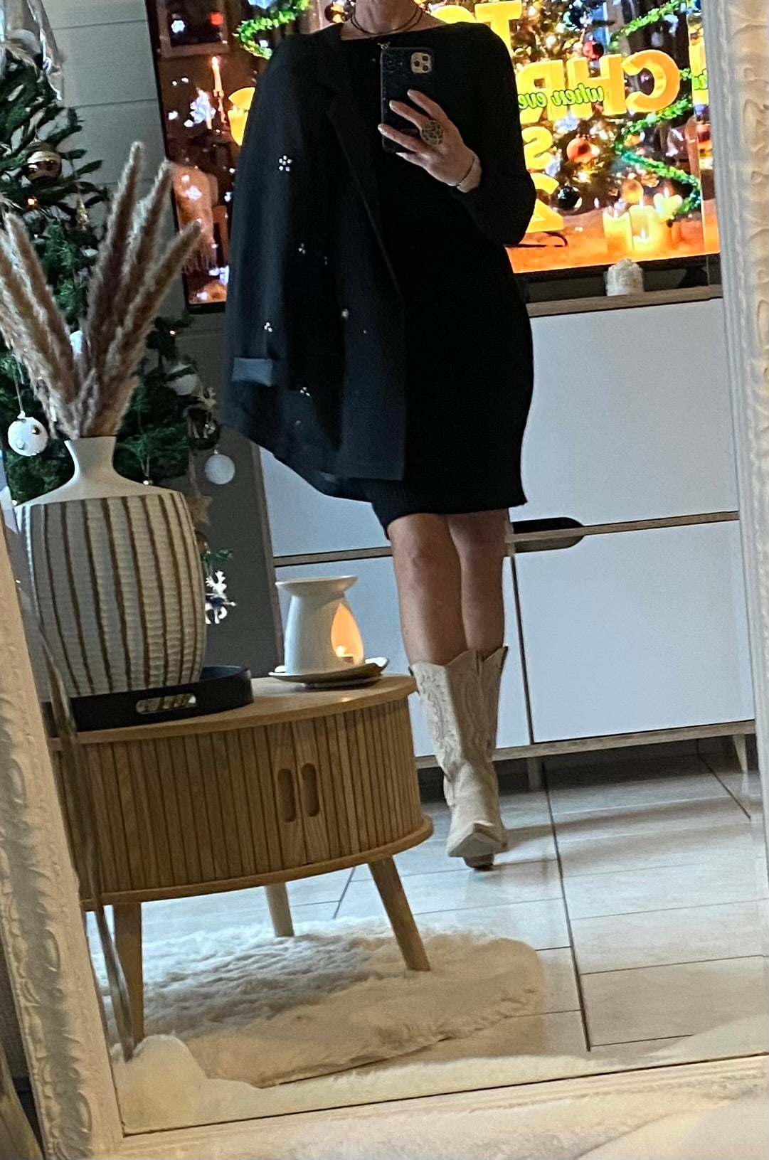 ENSEMBLE ROBE ET PULL NOIR  TU 34/42