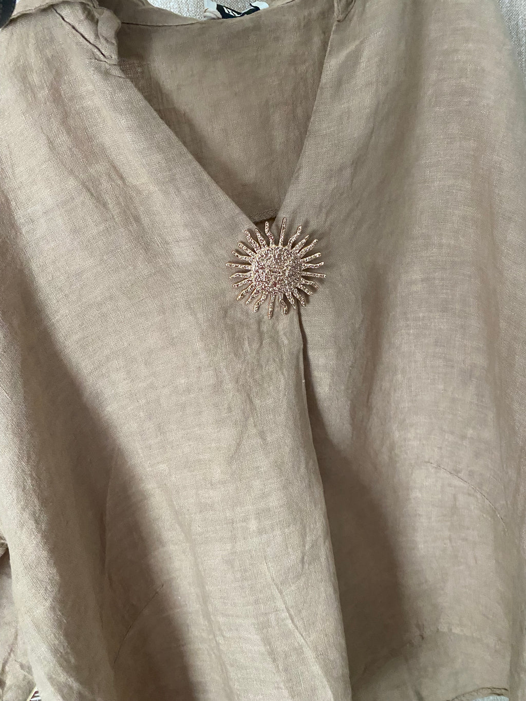 BLOUSE SOLEIL ISSY CAMEL  TU36/48 LIN