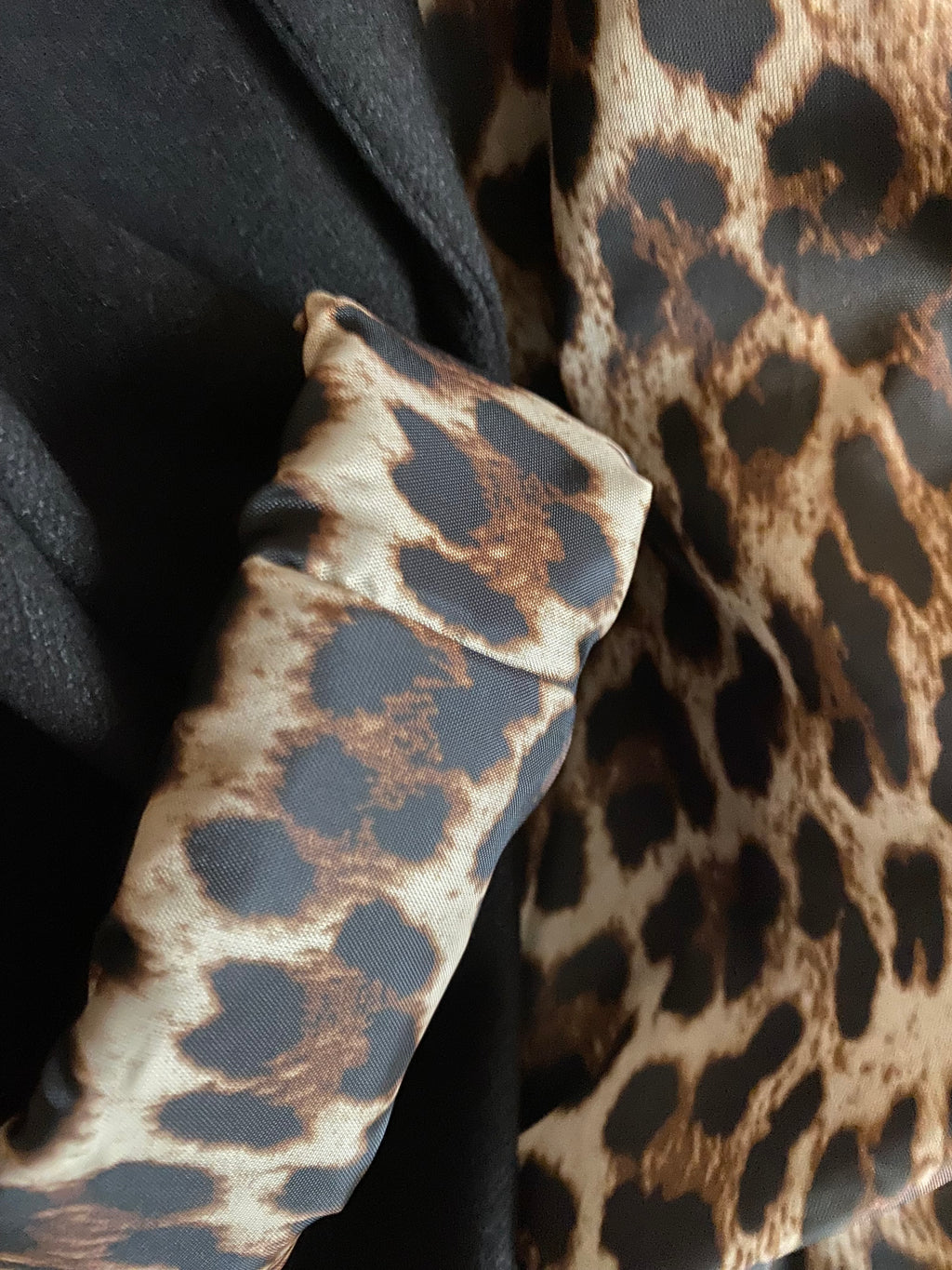 VESTE BLAZER CHAUDE NOIRE LEOPARD TU 36/44