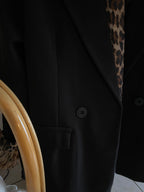 VESTE BLAZER CHAUDE NOIRE LEOPARD TU 36/44