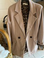 VESTE BLAZER CHAUDE BEIGE  LEOPARD TU 36/44