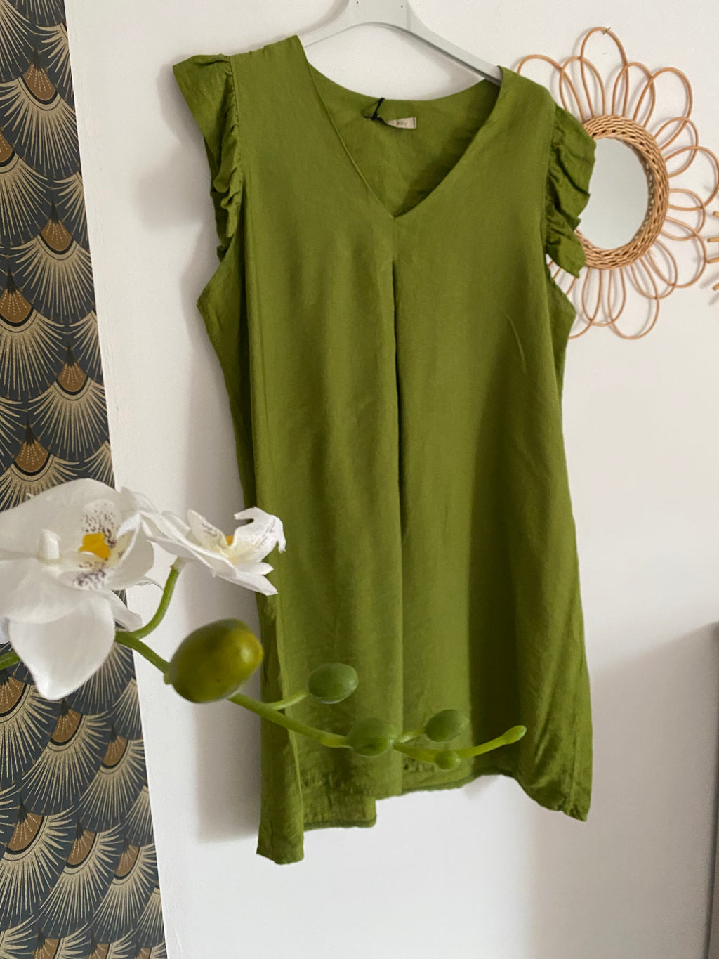 ROBE SAMBA  TAILLES : 38/40 OU 42/44 5 COULEURS (rouge , fushia, choco , vert , kaki )