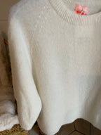 PULL NINOU MANCHES COURTES ECRU  TU 36/42  BABY ALPAGA