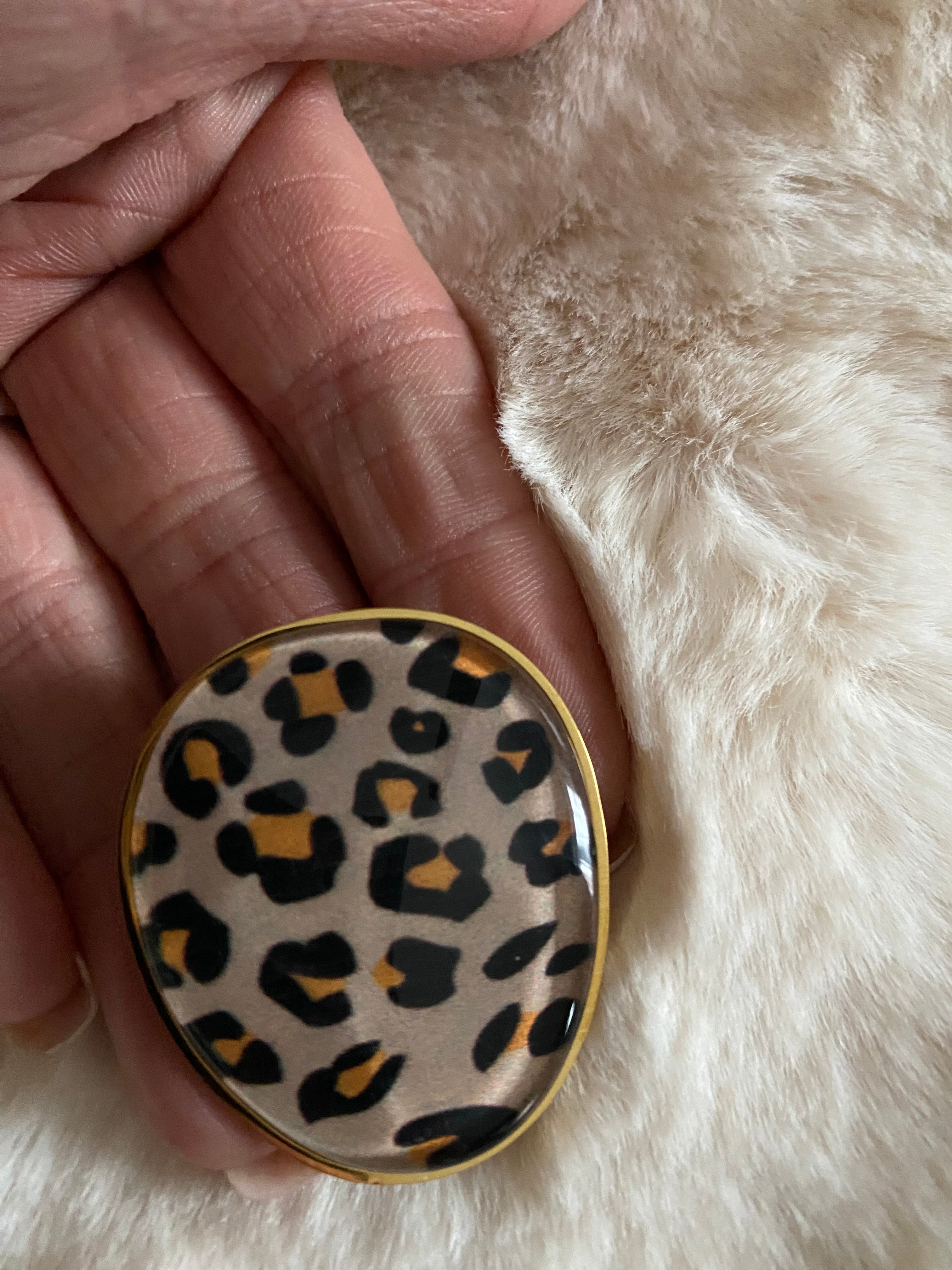 BAGUE MILA  REGLABLE LEOPARD