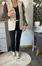 VESTE BLASER STELLA  LEOPARD  ECRU   36 AU 42