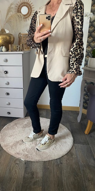 VESTE BLASER STELLA  LEOPARD  ECRU   36 AU 42