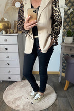 VESTE BLASER STELLA  LEOPARD  ECRU   36 AU 42
