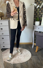 VESTE BLASER STELLA  LEOPARD  ECRU   36 AU 42