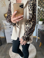 VESTE BLASER STELLA  LEOPARD  ECRU   36 AU 42