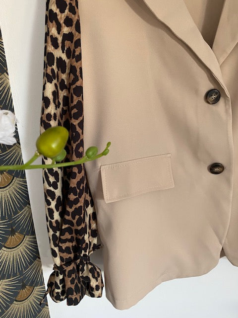VESTE BLASER STELLA  LEOPARD  ECRU   36 AU 42