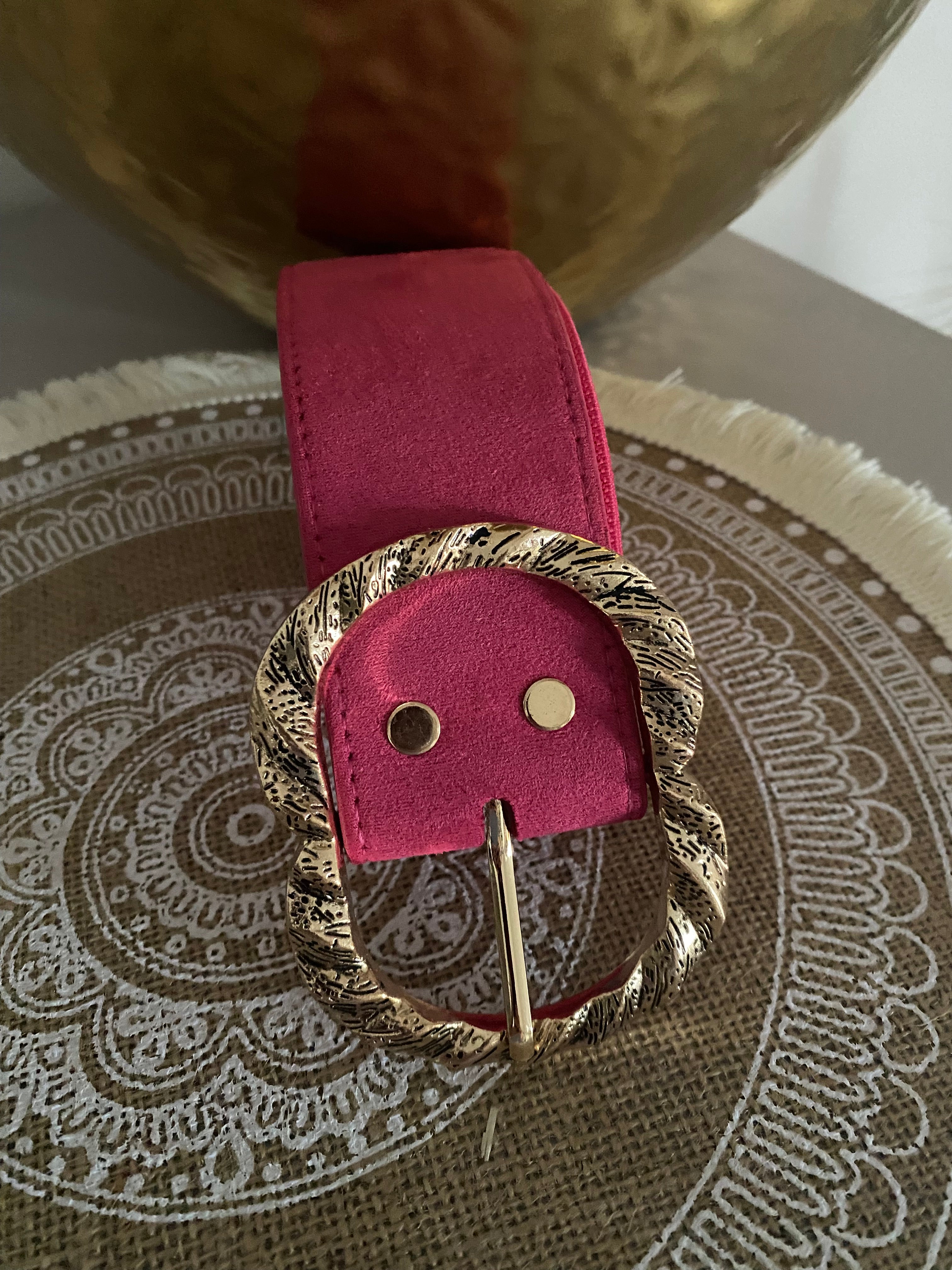 CEINTURE LARGE FUSHIA  TU 36/48