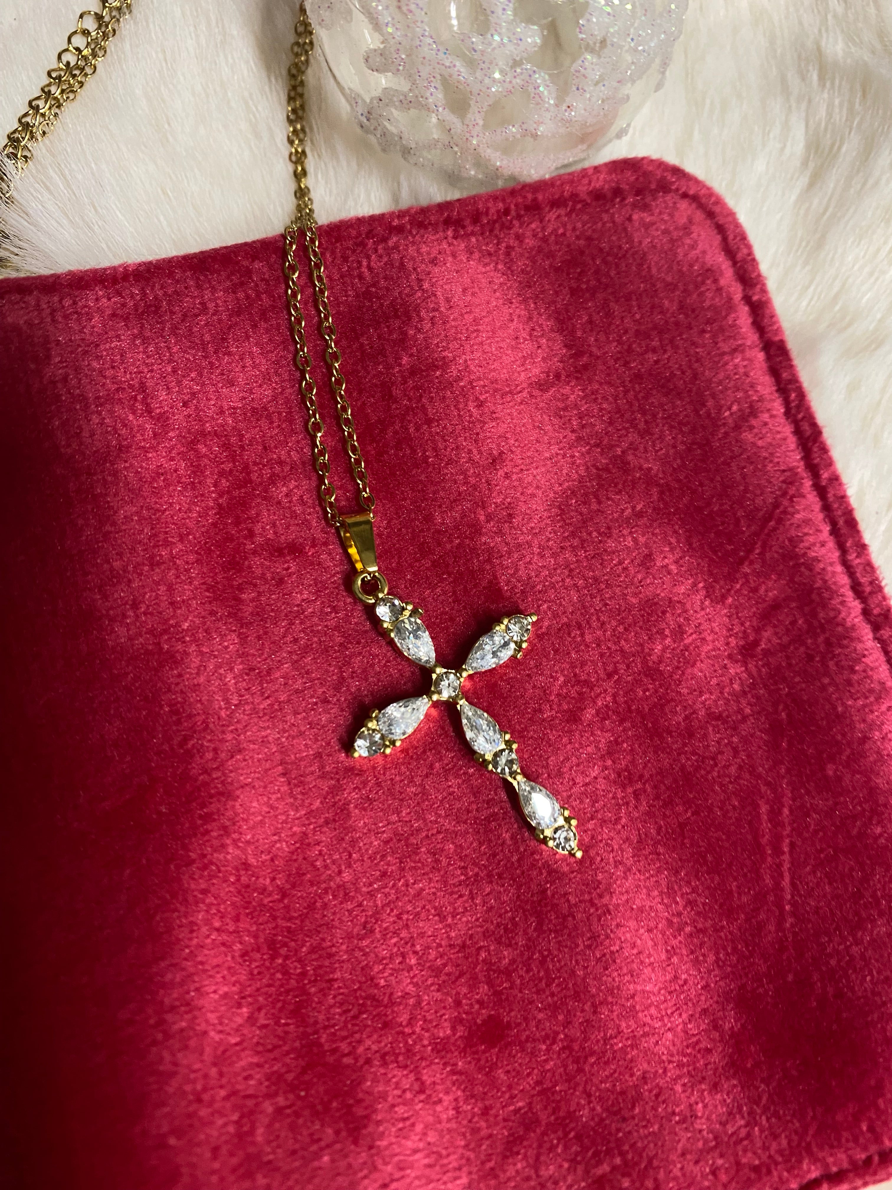 COLLIER CROIX ACIER INOXYDABLE REGLABLE