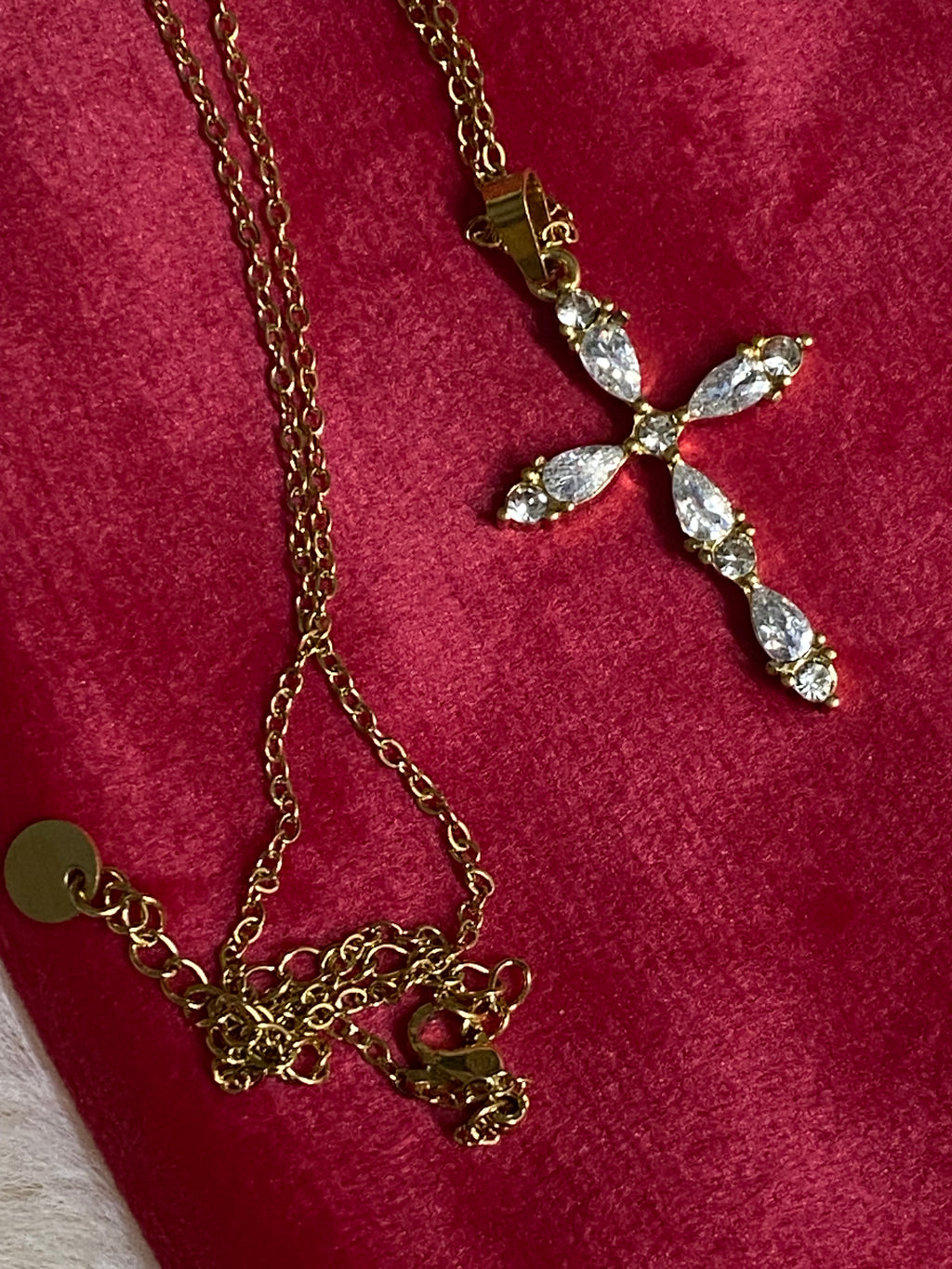 COLLIER CROIX ACIER INOXYDABLE REGLABLE