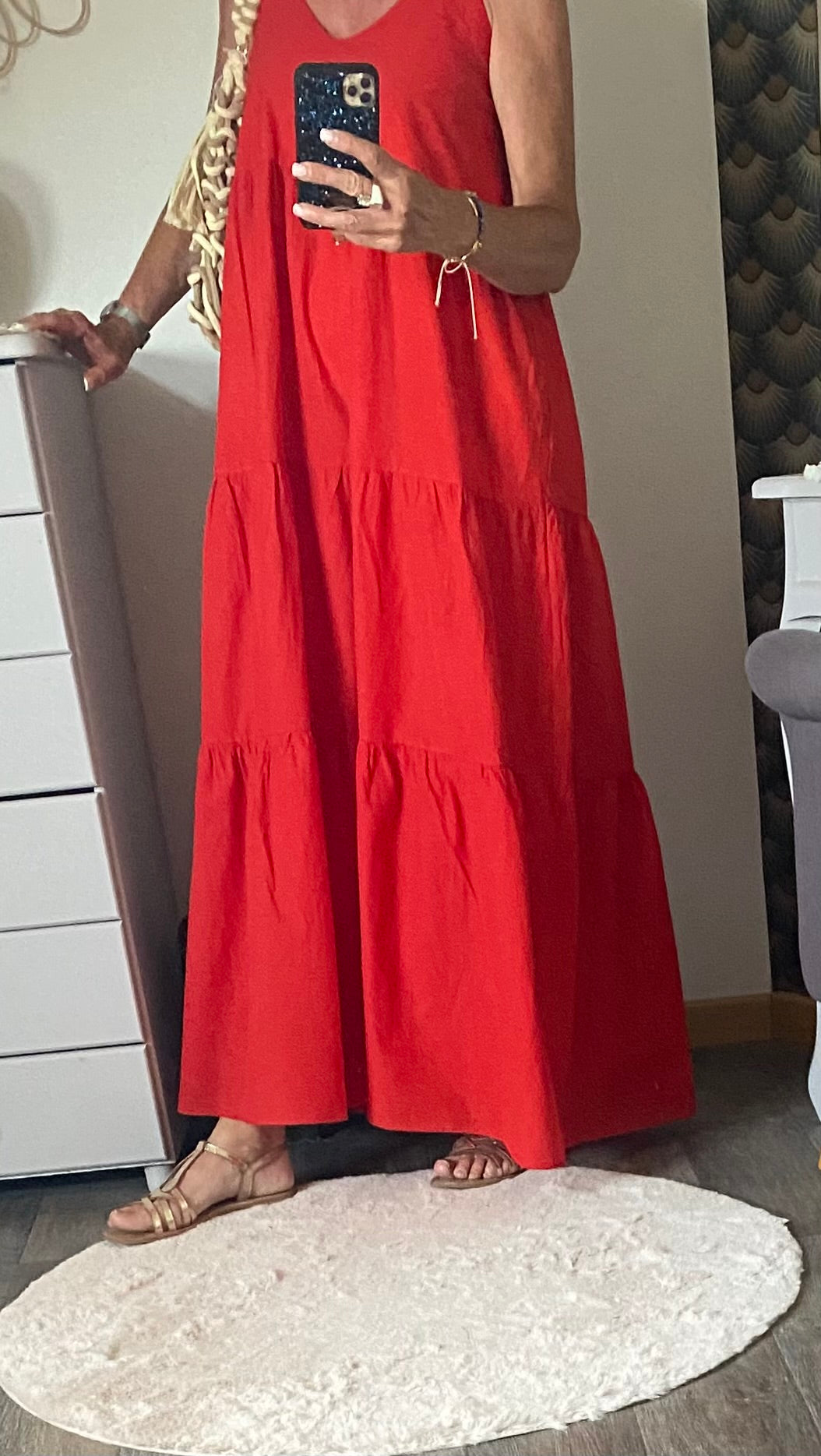 ROBE LONGUE LEGERE   ROUGE  36/42