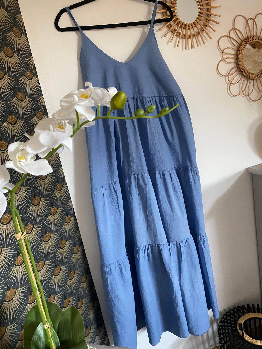 ROBE LONGUE LEGERE   BLEUE 36/42
